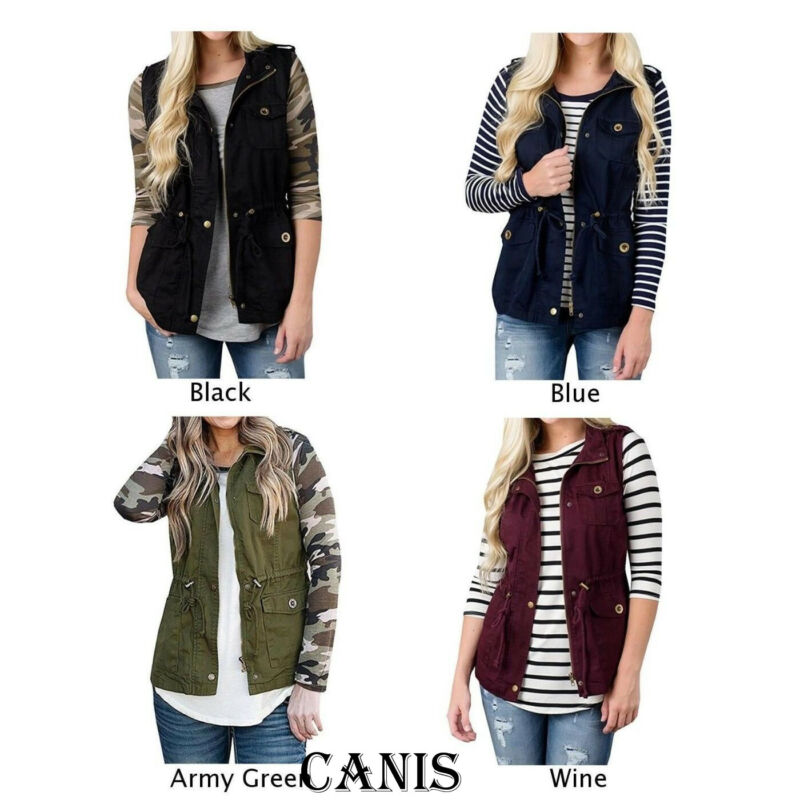 Fashion Women Vest Olive Cargo - Women'S Fashion Utility Vest ulasan dan harga