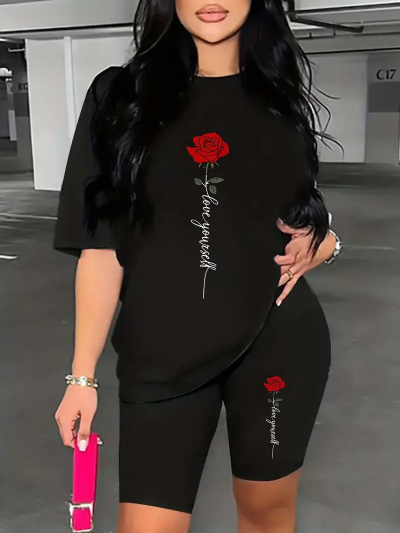 Summer women's Black rose  car - Tie Dye Two Piece ulasan dan harga