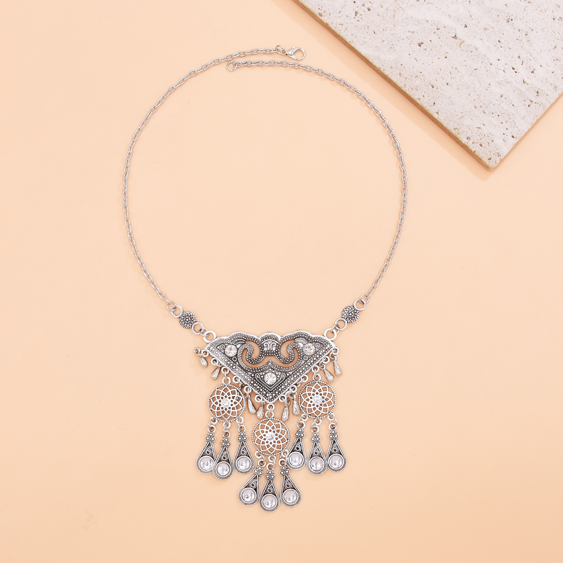 Ethnic Hollow Geometry Pendant - Women Fashion Pakistan ulasan dan harga