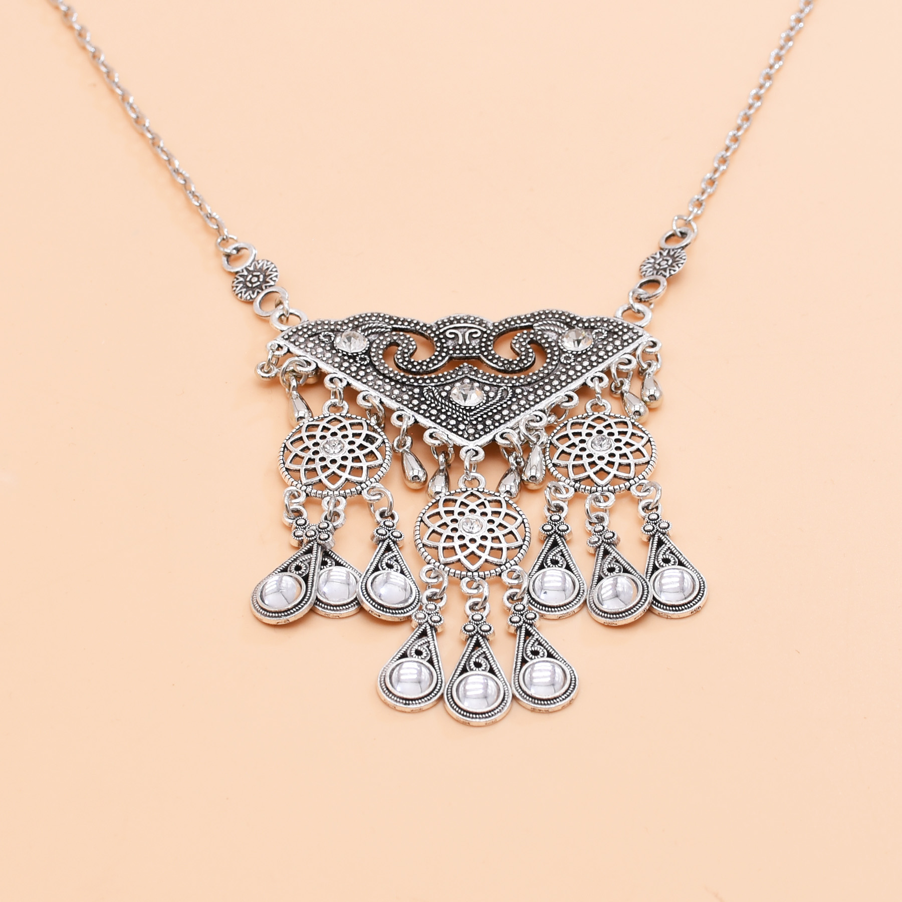Ethnic Hollow Geometry Pendant - Women Fashion Pakistan ulasan dan harga