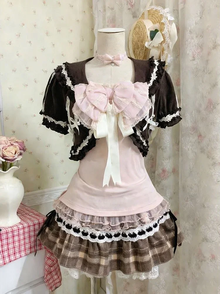 Sweet Lolita Vintage Suits Wom - Corset Top Boned ulasan dan harga